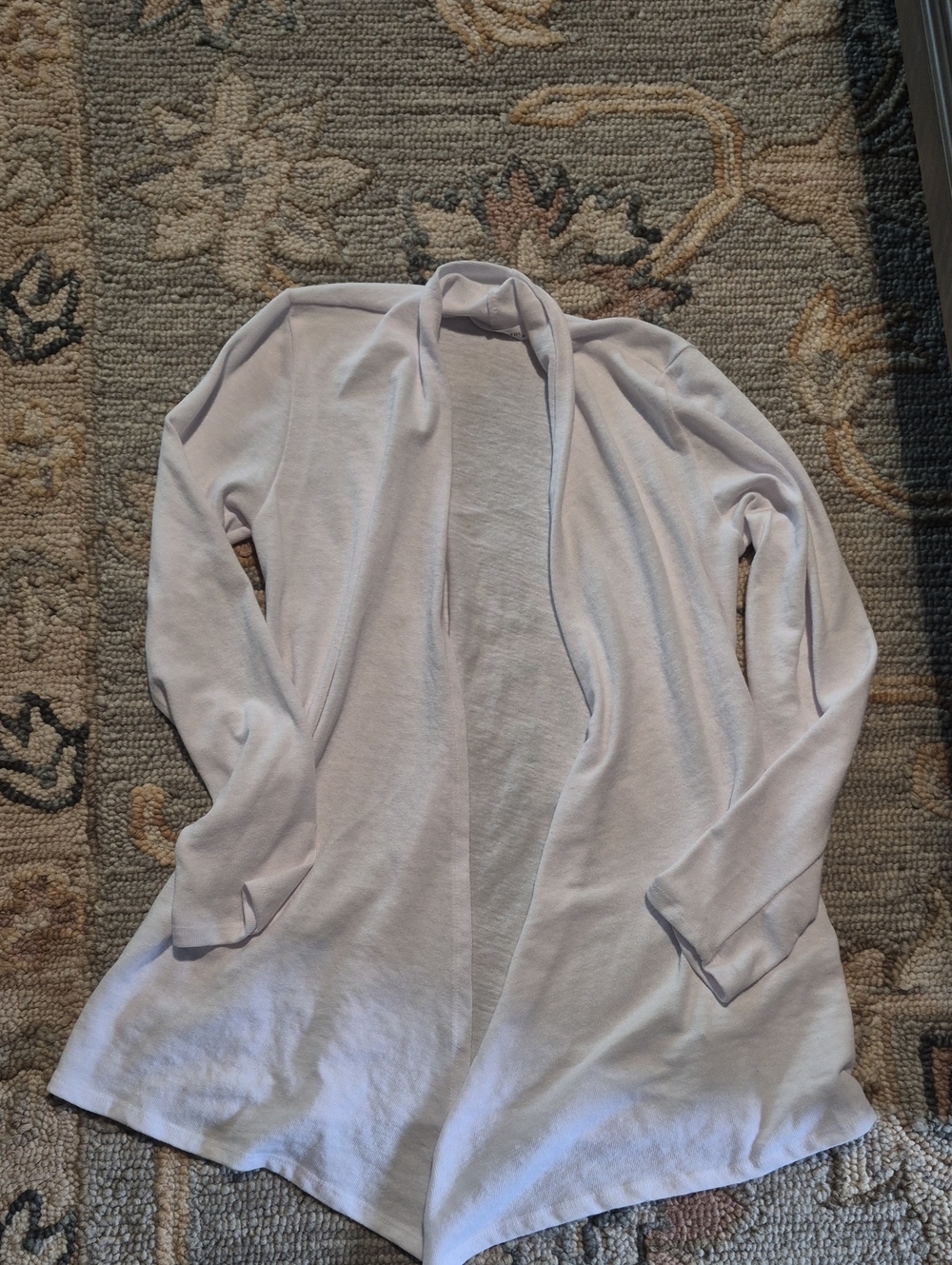 Chris & Carol Light Gray Open-Front Drape Cardigan